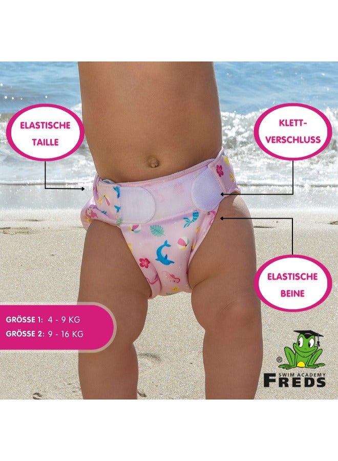 Freds Baby Reusable Pink Swim Diapers (09lb-20lb) a Pool & Beach Essential