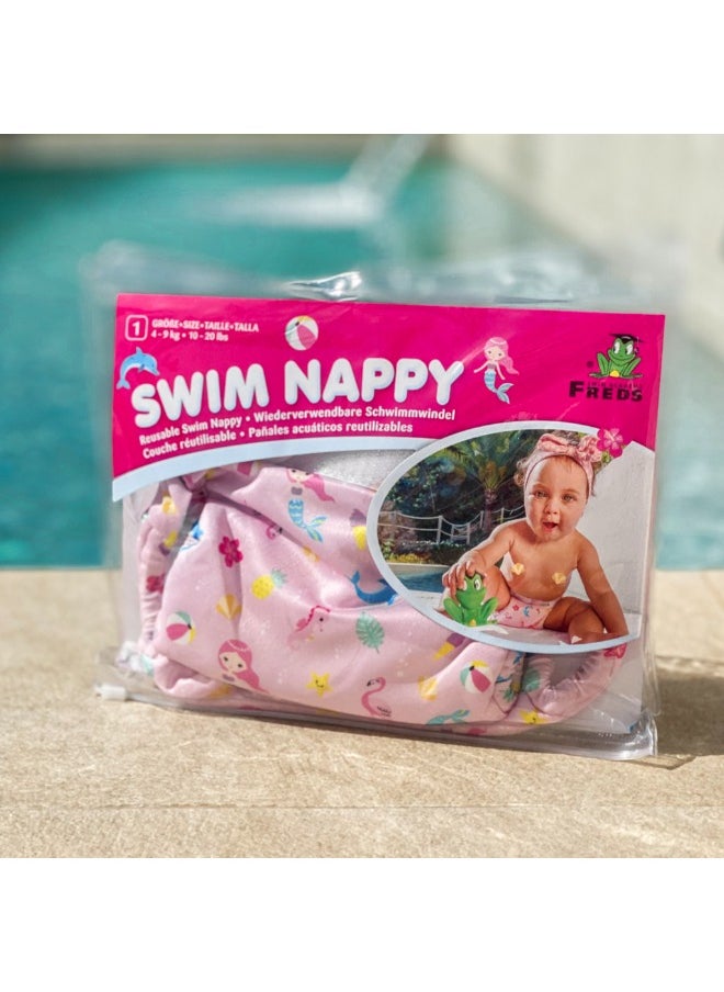 FREDS SWIM ACADEMY Freds Baby Reusable Pink Swim Diapers (09lb-20lb) a Pool & Beach Essential  - Image 4