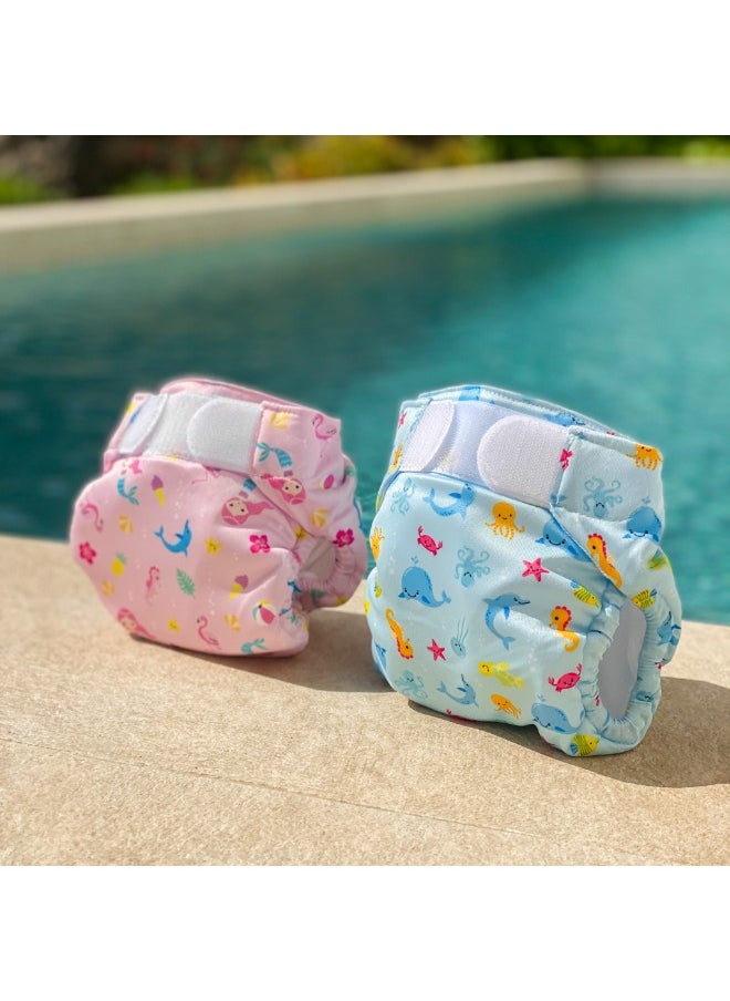 FREDS SWIM ACADEMY Freds Baby Reusable Pink Swim Diapers (09lb-20lb) a Pool & Beach Essential  - Image 5
