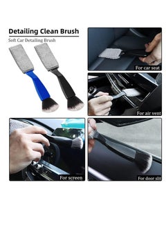 BIGTHREE Double Head Brush for Car Cleaning, Portable Car Interior Detailing Brush Car Dust Brush, 2 Pcs Super Soft Bristles Brush for Car Cleaning Seat Brush for Cleaning Air Vent Dashboard Screen  - Image 5