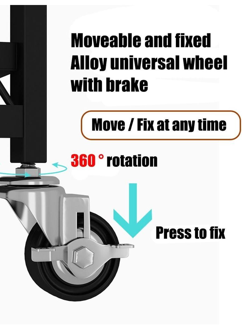 3 Layer Folding Storage Rack With Wheel Movable For Living Room Bedroom Kitchen Home Space Saving Organizer - Image 4