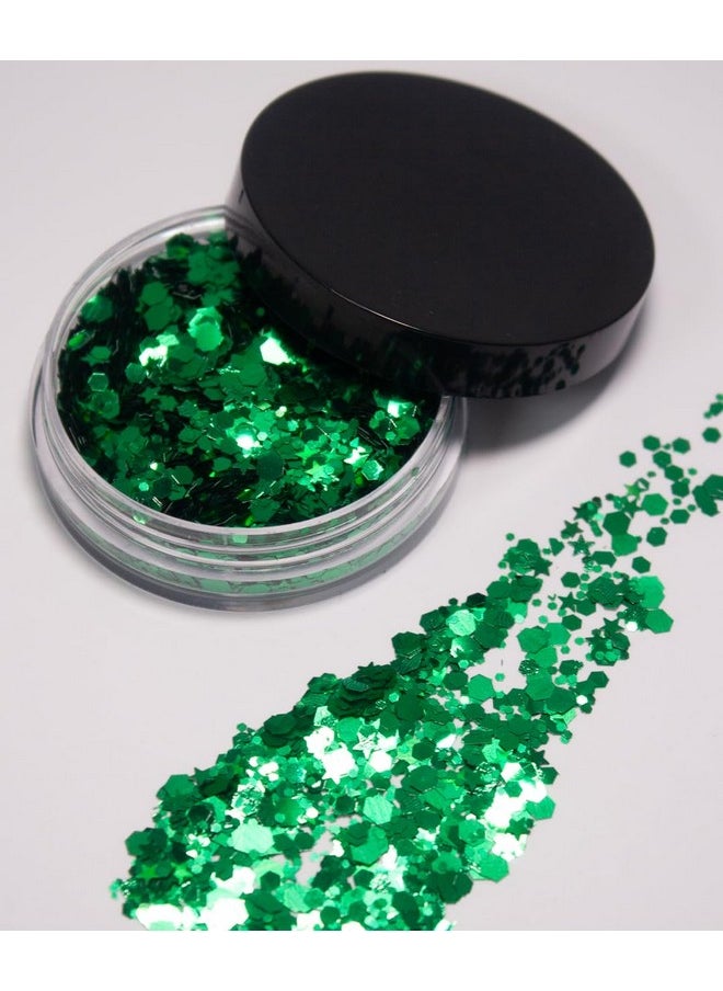 KARIZMA - Vegan Biodegradable Chunky Glitter // Karizma Beauty Green Bio Glitter Eco Glitter Face Glitter Festival Chunky 10G - Image 1