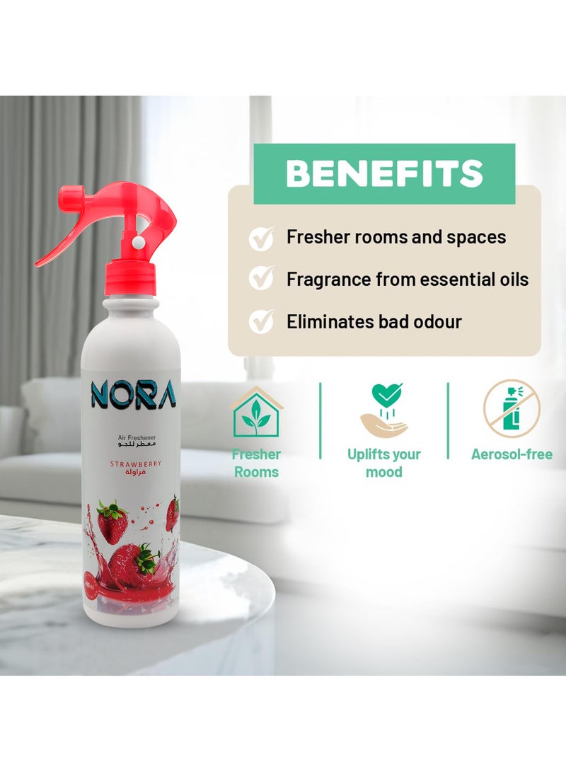نورا معطر جو برائحة الفراولة من نورا 460 مل برائحة منعشة تدوم طويلاً للمنزل والمكتب - Image 5