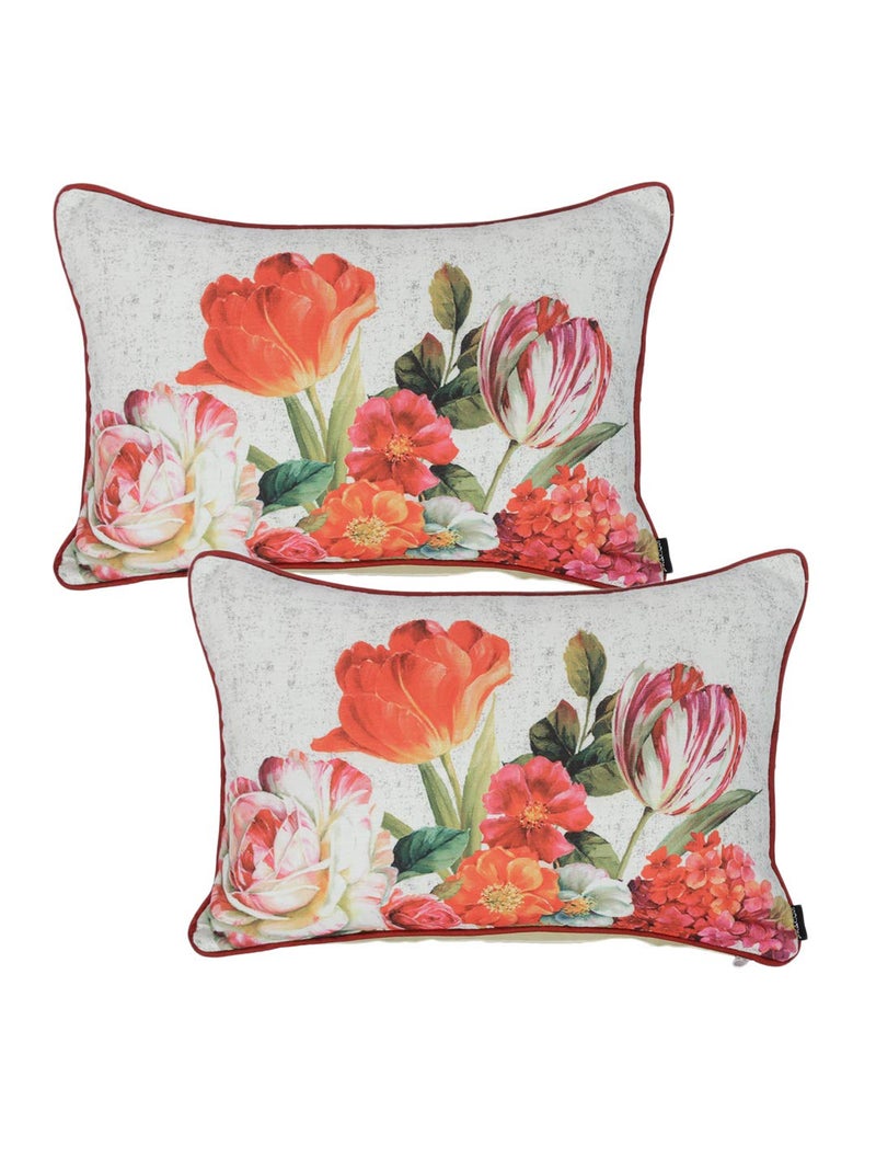 THE CONVERSION Set of 2 Decorative Sham/Baby/Rectangle Digital Printed Premium Soft polylinen Fabric red Color, 2 pc Baby Pillow Cover - 12"x18" - Image 2