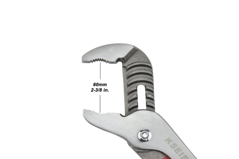 KSEIBI 141420 Water Pump Pliers 10 Inch Angle Nose Slip Joint Pipe Wrench With PVC Non-Slip Handle - Image 3