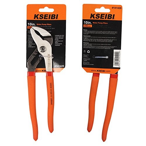 KSEIBI 141420 Water Pump Pliers 10 Inch Angle Nose Slip Joint Pipe Wrench With PVC Non-Slip Handle - Image 5