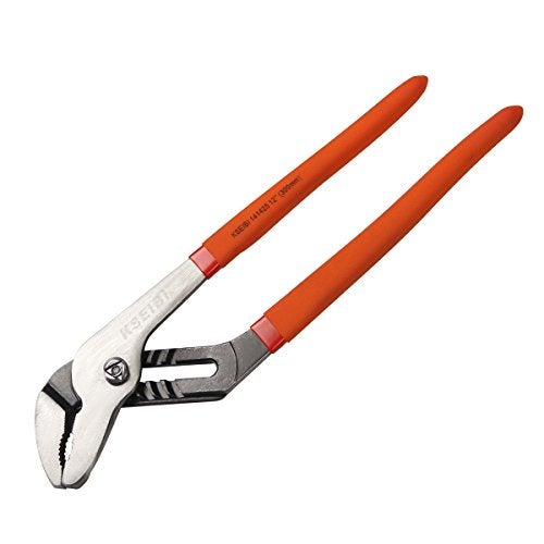 KSEIBI 141420 Water Pump Pliers 10 Inch Angle Nose Slip Joint Pipe Wrench With PVC Non-Slip Handle - Image 1