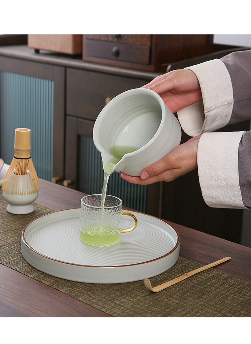 Al Aoyama Japanese Matcha Tea Set-4pcs,   Includes Matcha Bowl , Tea tray , Bamboo Matcha Whisk and Bamboo Scoop, Ceramic Matcha Kit  - Image 4