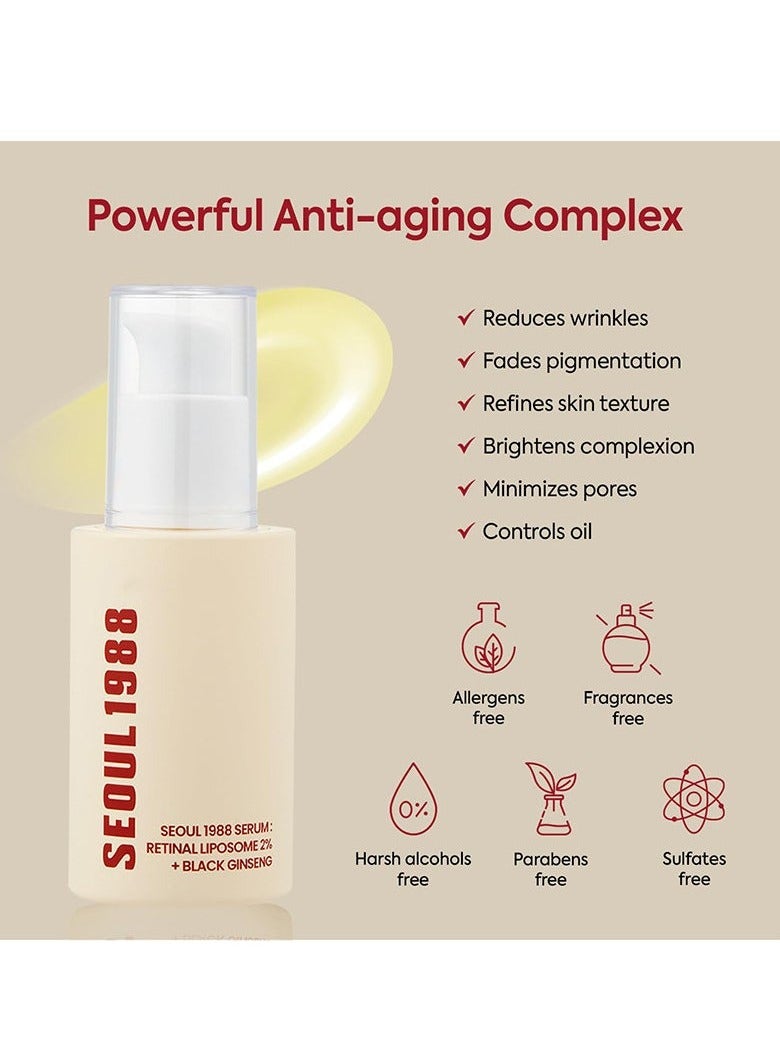 K-SECRET SEOUL 1988 Serum : Retinal Liposome 2% + Black Ginseng, 30ml - Image 4