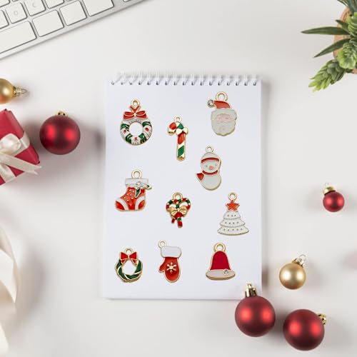 squishy 20 Pcs Christmas Decorations Items, DIY Jewelry Making Kit, Holiday Craft Accessories for Personalized Gifts, Christmas Tree Ornaments, Random - Image 4