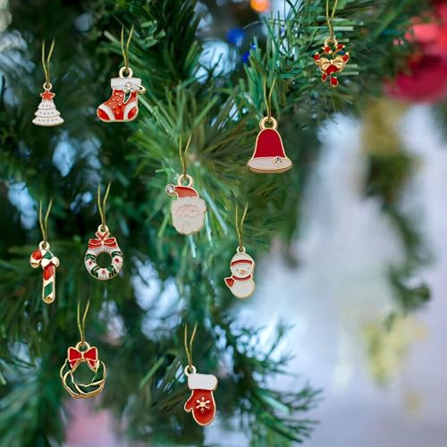 squishy 20 Pcs Christmas Decorations Items, DIY Jewelry Making Kit, Holiday Craft Accessories for Personalized Gifts, Christmas Tree Ornaments, Random - Image 2