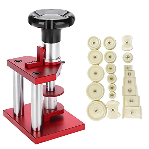 riteu 20 Dies Watch Press Set, Watch Press Back Press Machine Screw Case Cover Press Watch Repair Pressing Tool for Watch Repairing, Compatible for Various Kinds of Watch - Image 1