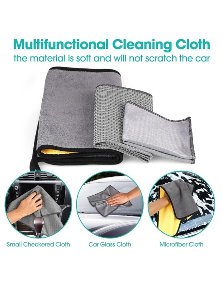 Beauenty Car Care Cleaning Set, Car Cleaning Set, Car Care Kit, Car Cleaner Set Exterior, Car Wash Set with Tyre Brush, Multi-Purpose Cleaning Cloths, for Car, Motorcycle, Indoor and Outdoor Household Cleaning - Image 2
