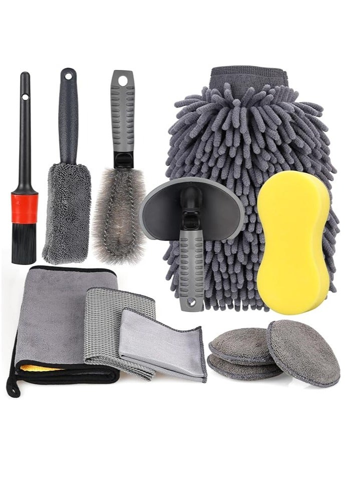 Beauenty Car Care Cleaning Set, Car Cleaning Set, Car Care Kit, Car Cleaner Set Exterior, Car Wash Set with Tyre Brush, Multi-Purpose Cleaning Cloths, for Car, Motorcycle, Indoor and Outdoor Household Cleaning - Image 1