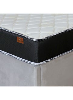 DANUBE HOME Isleep Bonnel Spring Mattress With 2 Pillow Free Medium Firm Feel Spine Balance For Pressure Relief L210xW180 cm Thickness 21 cm Cream/Black  - Image 1
