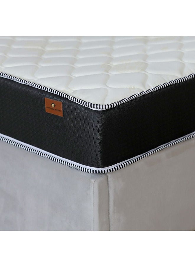DANUBE HOME مرتبة Isleep Bonnel Spring مع 2 وسادة خالية من ملمس ثابت متوسط وتوازن العمود الفقري لتخفيف الضغط، الطول 210 × العرض 180 سم، السُمك 21 سم، كريمي/أسود  - Image 1
