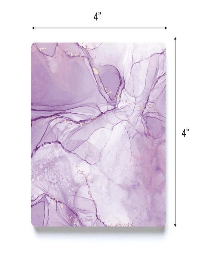 إيلانز ديزاينز مجموعة من 4 قواعد أكواب مربعة من السيراميك الماصة، بلون أبيض لافندر رخامي، مقاس 4 × 4 بوصة - Image 4
