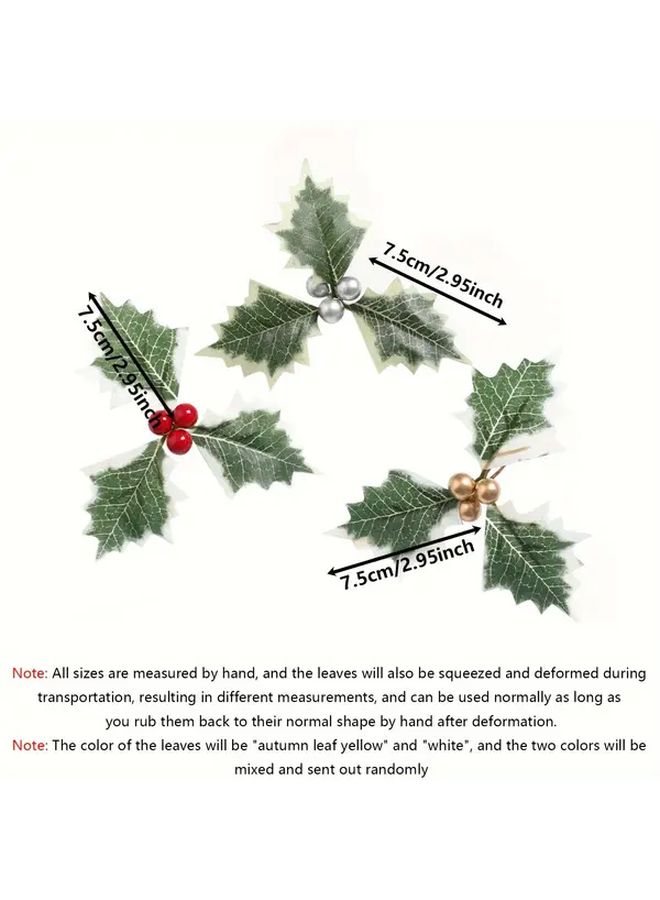 Red Artificial Holly Berries With Leaves Plastic Christmas Halloween Thanksgiving Valentine Decor Wreath Craft Berry Stems For Cake Home Party 10 Pack - Image 3