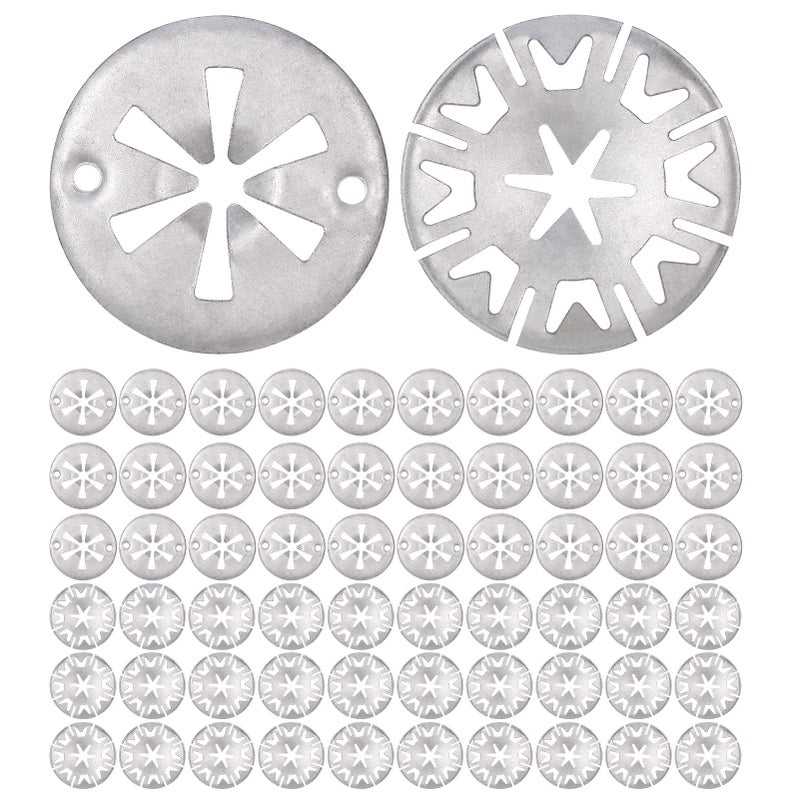 Zocipro 60Pcs Exhaust Heat Shield Clips Metal, Durable Locking Star Washers, Engine Under Cover Fixing Clips for Various Autos (Two Styles) - Image 1