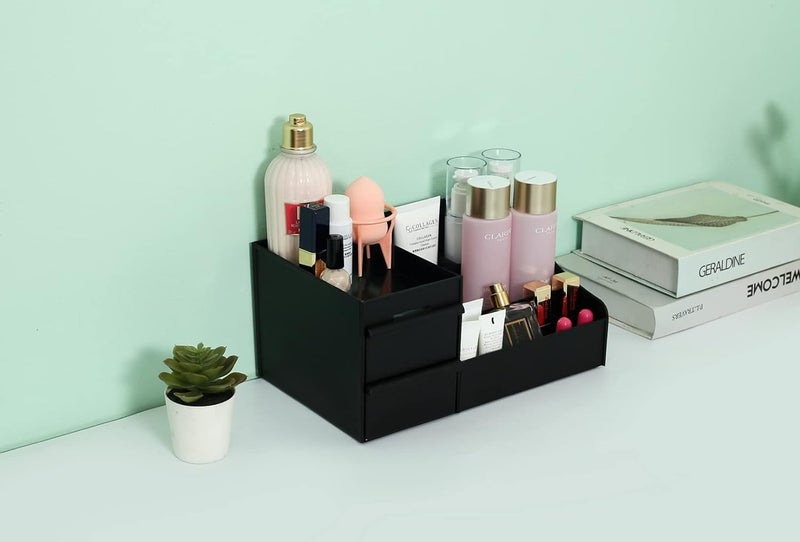 ROKTRY Cosmetic Organizer Box Drawers Storage Plastic Stationary Box | Make Up Organiser For Women(black) - Image 4
