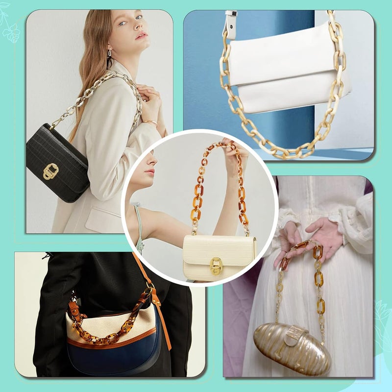 cheekyglo Acrylic Purse Chain Strap, 26.5 Inch Chunky Resin Bag Strap Plastic Handbag Chain Handle Replacement Shoulder Cross Body Chain Clutch Bag Handles DIY Bag Making Accessories, Amber Brown - Image 4