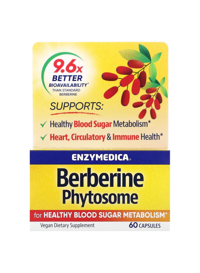 ENZYMEDICA Berberine Phytosome, 60 Capsules (275 mg per Capsule)