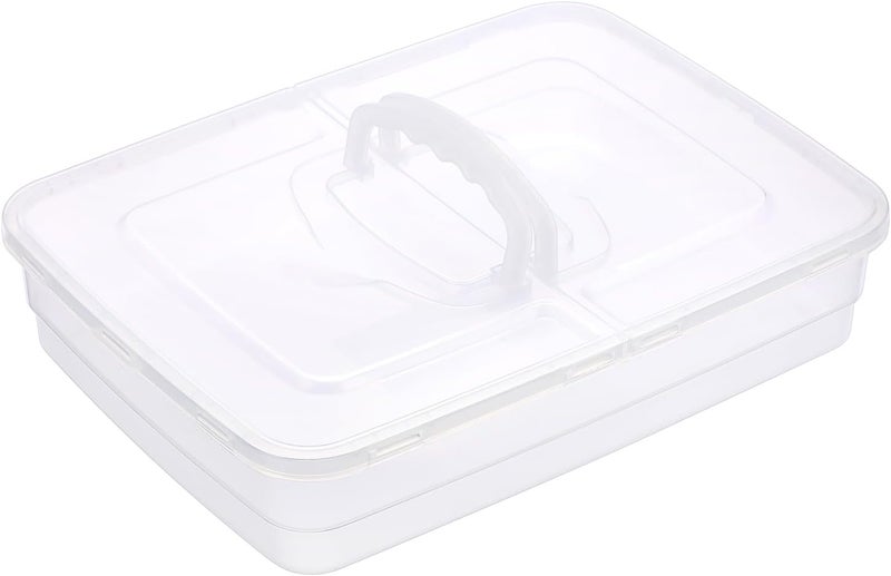 BSTKEY Pizza Dough Proofing Box, 14 x 10.3Inch Large Capacity Container, Fits 4-6 Dough Balls, Household Tray With Carry Handle - Image 1