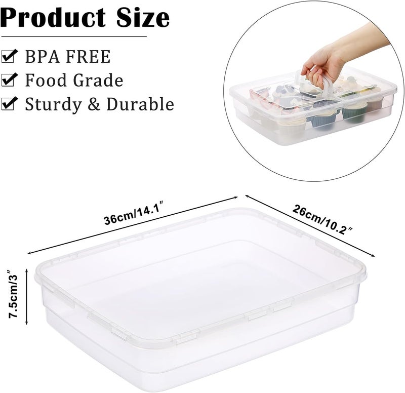 BSTKEY Pizza Dough Proofing Box, 14 x 10.3Inch Large Capacity Container, Fits 4-6 Dough Balls, Household Tray With Carry Handle - Image 2