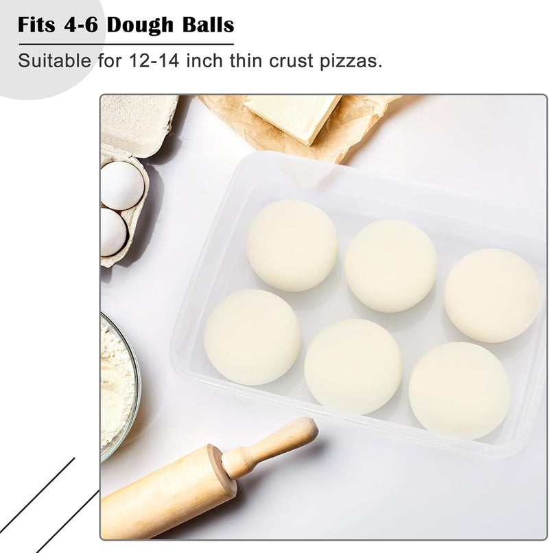 BSTKEY Pizza Dough Proofing Box, 14 x 10.3Inch Large Capacity Container, Fits 4-6 Dough Balls, Household Tray With Carry Handle - Image 5