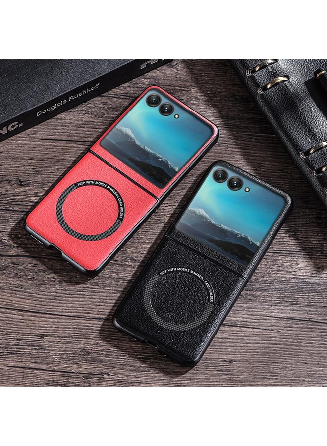 S-TOP Case For Motorola Razr 50 Folding PU MagSafe Magnetic Phone Case - Image 2
