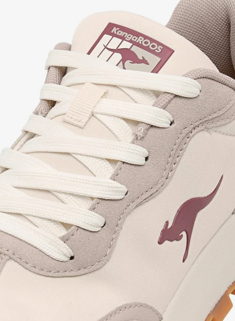 kangaROOS BEIGE Women's Panelled Lace-Up Sports Shoes for Women | Best Price UAE