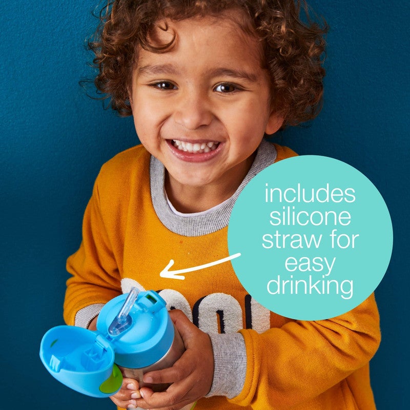 b.box Insulated Drink Bottle with Straw | Stainless Steel Water Bottle for Babies & Kids 12+ Months | Push Button Lid | BPA-Free | Keeps Drinks Cold or Warm | 350ml (12 fl oz)-Lilac Pop - Image 4