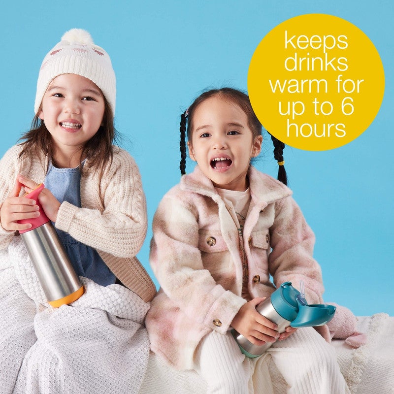 b.box Insulated Drink Bottle with Straw | Stainless Steel Water Bottle for Babies & Kids 12+ Months | Push Button Lid | BPA-Free | Keeps Drinks Cold or Warm | 350ml (12 fl oz)-Lilac Pop - Image 5