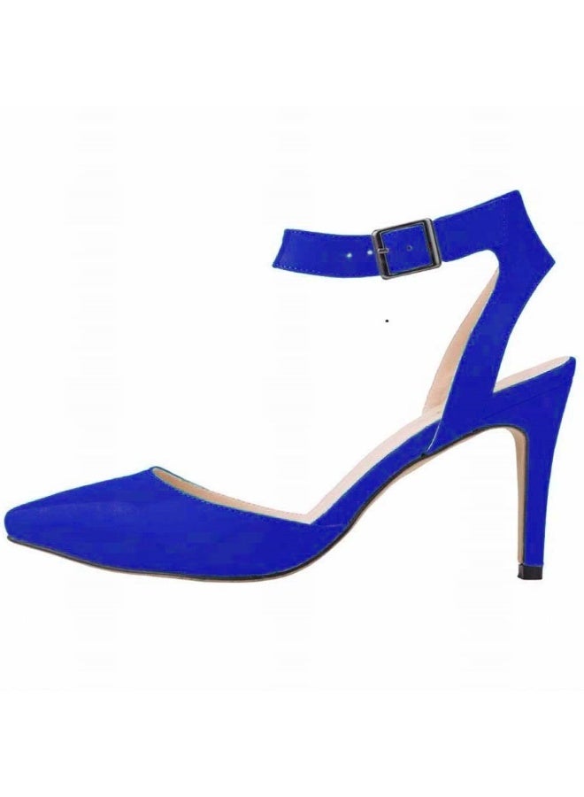 Loquat Pointed-toe candy-colored stiletto high-heel closed-toe 8 cm Blue - Image 1