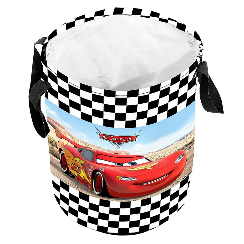 Kuber Industries Kuber Industries Disney Cars Print Non Woven Fabric Foldable Large Size Storage Cube Toy and Waterproof Cotton Laundry Bag, Toy Storage, Laundry Basket Organizer 45 L (Set of 2, Red)-KUBMART10414 - Image 3