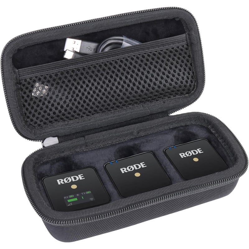Aenllosi Hard Carrying Case Compatible with Rode Wireless ME Clip/Wireless GO II Dual Channel Compact Digital Wireless Microphone System (black) - Image 1
