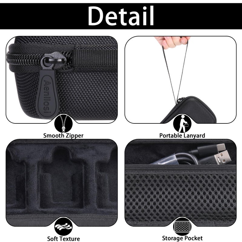 Aenllosi Hard Carrying Case Compatible with Rode Wireless ME Clip/Wireless GO II Dual Channel Compact Digital Wireless Microphone System (black) - Image 3