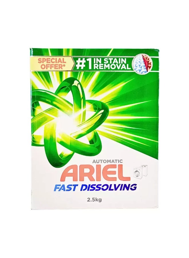 Ariel Ariel Fast Dissolving Automatic Laundry Detergent Stain Removal Powder- 2.5kg  - Image 1