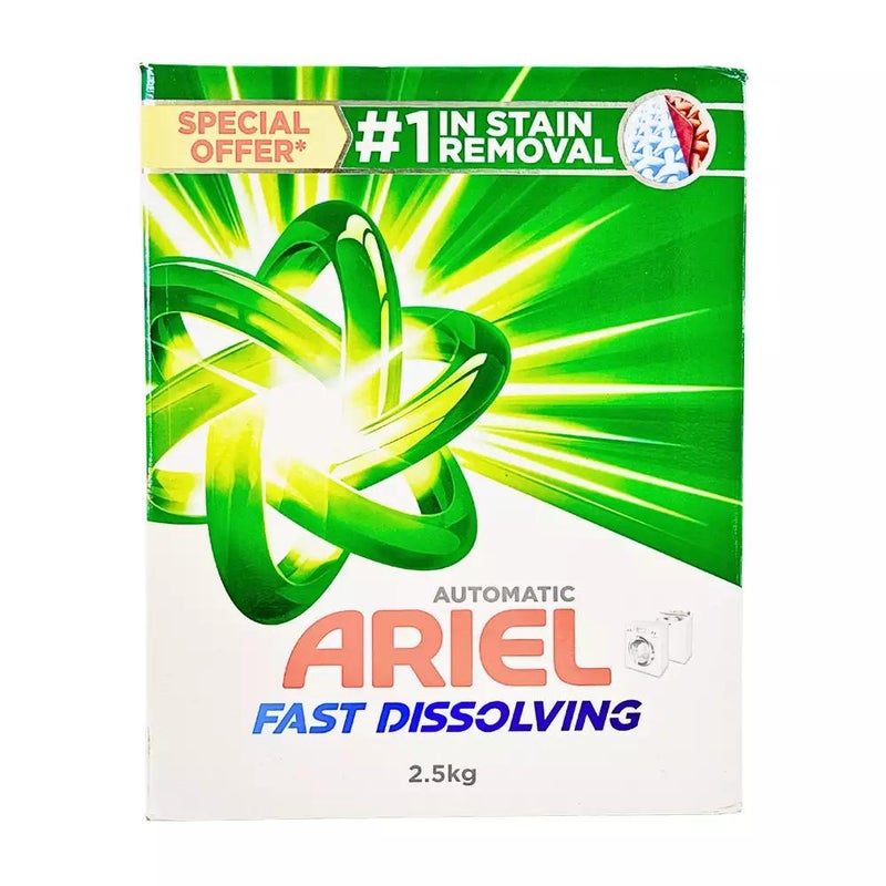 Ariel Fast Dissolving Automatic Laundry Detergent Stain Removal Powder- 2.5kg - Image 1