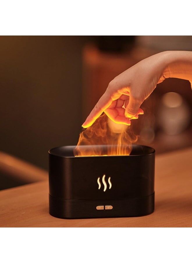 200ml Cool Mist Air Scent Humidifier Desk Simulation Flame Essential Oil Aroma Diffuser For Home Bedroom Office