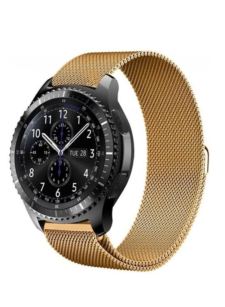 vesus Replacement Band With Milanese Loop For Samsung Gear S3 Classic/Frontier - 22mm Gold