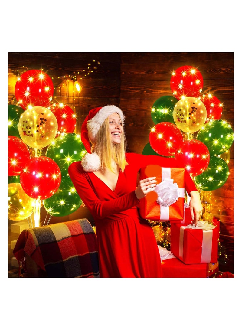 JOLLITY LLC طقم حامل بالونات هالوين كريسماس للأرض مع خيوط أضواء بالونات وحوامل مركزية طقم عمود بالونات لزينة حفلات عيد الميلاد وحفلات الأطفال 2 مجموعة - Image 1