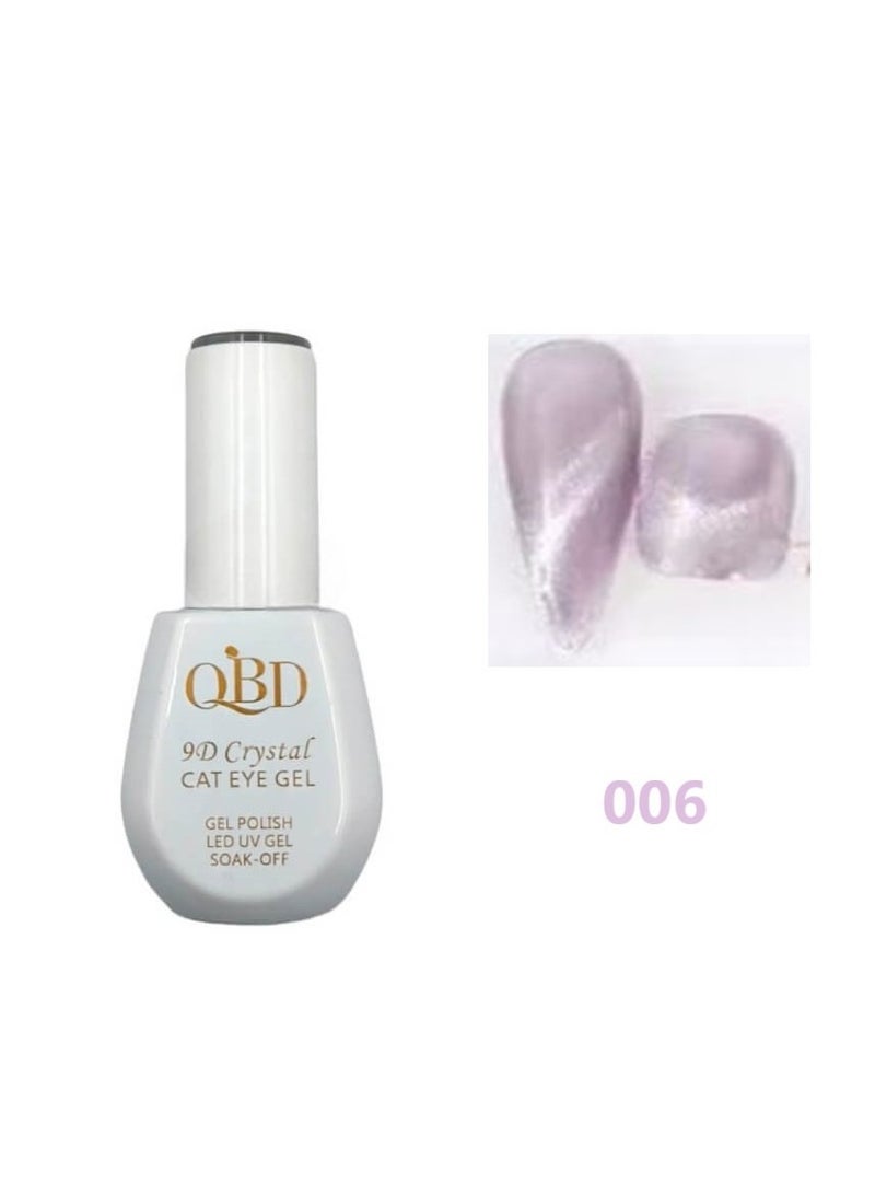 QBD 9D Crystal Cat Eye Gel Nail Polish. It creates a captivating "cat's eye" effect with a 3D crystal finish, adding unparalleled depth and shine to your nails.