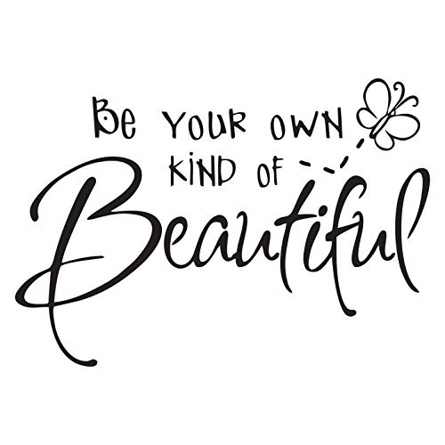 Lnrkai Be Your Own Kind of Beautiful Wall Stickers Quote, DIY Vinyl Butterfly Decal Wallpaper Wall Decor for Bedroom Teen Girl Home Decoration - Image 1