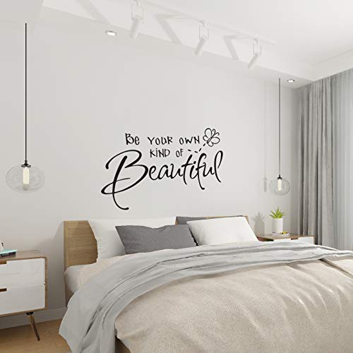 Lnrkai Be Your Own Kind of Beautiful Wall Stickers Quote, DIY Vinyl Butterfly Decal Wallpaper Wall Decor for Bedroom Teen Girl Home Decoration - Image 5