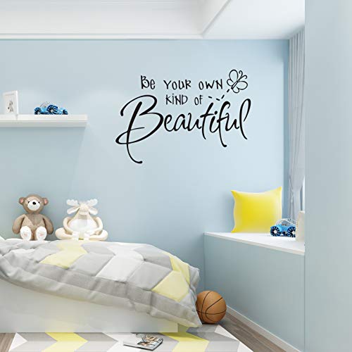 Lnrkai Be Your Own Kind of Beautiful Wall Stickers Quote, DIY Vinyl Butterfly Decal Wallpaper Wall Decor for Bedroom Teen Girl Home Decoration - Image 3