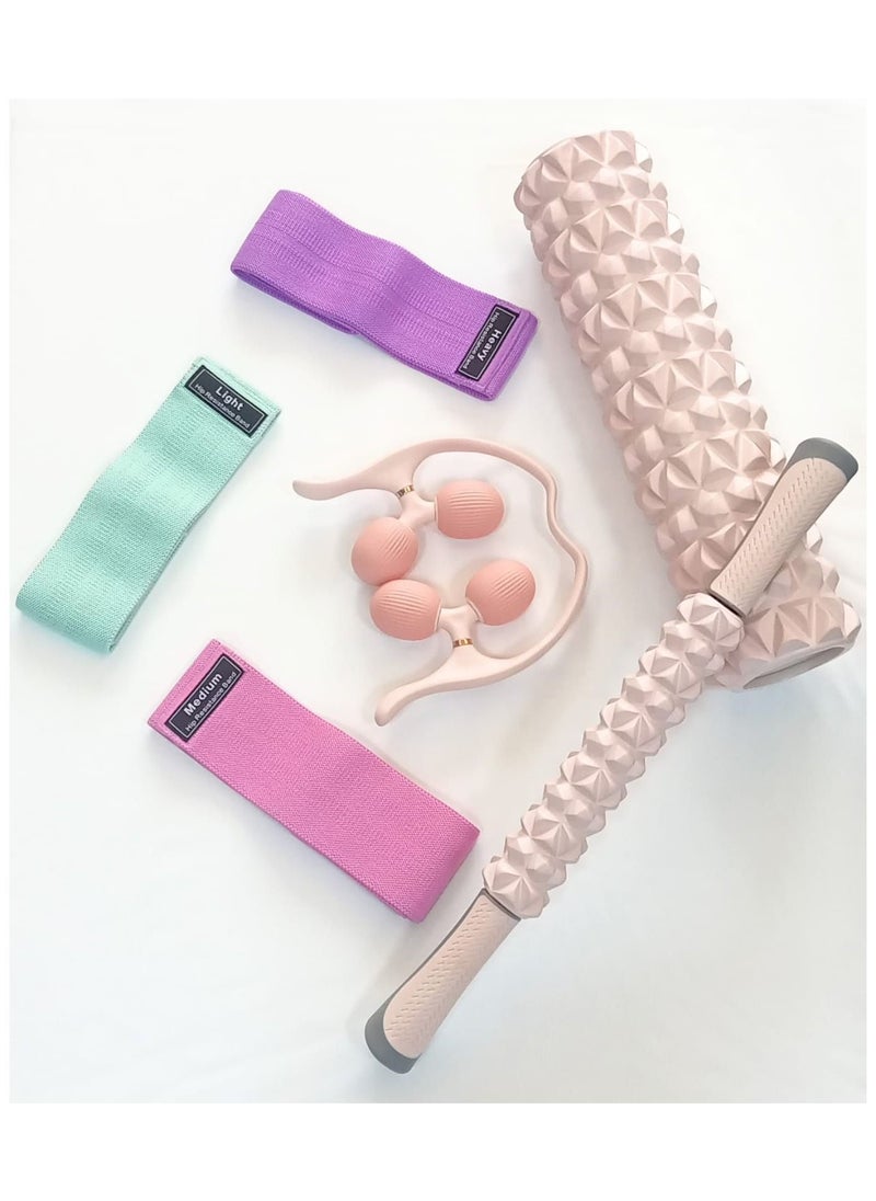 YOGA Massager Rollers Set And Resistance Bands.  - Image 1
