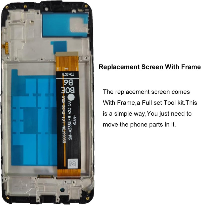 StarMar Screen Replacement for Samsung A23 5G Screen Replacement with Frame for Samsung Galaxy A23 5G A236U A236B LCD Display Digitizer Touch Screen Assembly with Repair Tools 6.6 Inch（Not for A23 4G） - Image 2