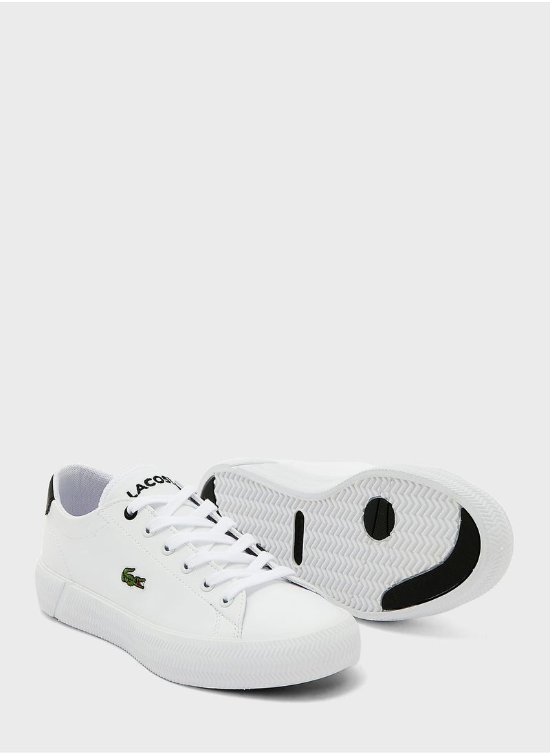 LACOSTE - Kids Lace Up Vulcanized Sneakers - Image 1
