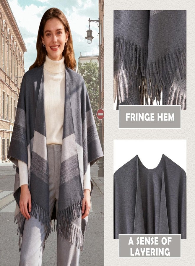 Ladiery Shawls and Wraps for Women Elegant Pashmina Shawls for Women, Soft Open Front Poncho Wrap for Fall Winter Evening Wear, Wedding, Church, Casual Outerwear - Image 2
